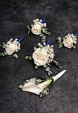 Ivory Rose & Calla Lily Boutonnière Collection