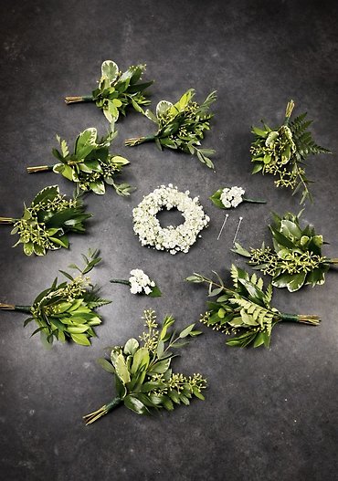 Fresh Greenery Boutonnière Collection