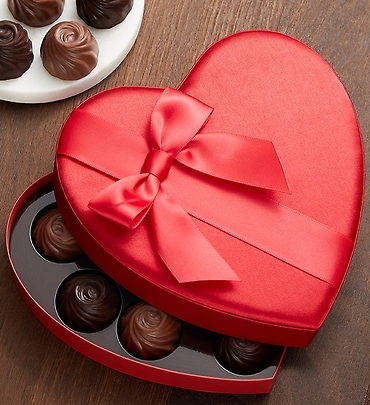 Belgian Chocolate 11 Piece Assorted Red Satin Heart