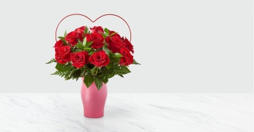 Cupid\'s Heart Red Rose Bouquet