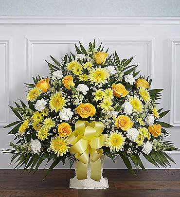 Heartfelt Tribute? Floor Basket- Yellow