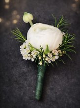 White Ranunculus Boutonnière