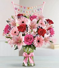 Romance Bouquet with Valentine’s Day Banner