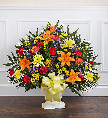 Heartfelt Tribute Floor Basket- Bright