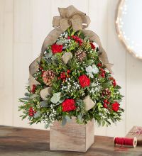 Cozy Cabin Holiday Flower Tree
