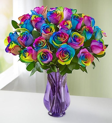 Rainbow Roses, 24 Stems