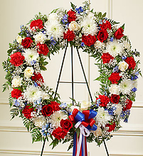 Serene Blessings Red, White & Blue Standing Wreath