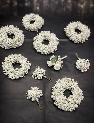 Baby’s Breath Wrist Corsage & Boutonnière Collection
