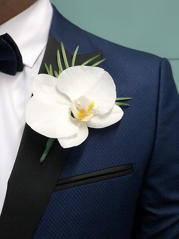 White Orchid Boutonnière