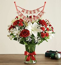 Christmas Arrangement  with Christmas Banner