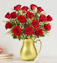 A Pitcher Perfect 18 Stem Red Rose Bouquet