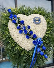 Heart Floral Arrangement with Blue Roses