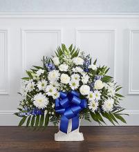Heartfelt Tribute? Floor Basket- Blue & White
