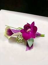 Purple Calla Lily & Orchid BoutonniÃ¨re