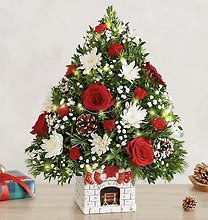 #1 Holiday Flower Tree Merry Mantel