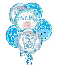 6 Baby Boy Mylars Balloons