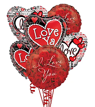 6 Love & Romance Mylars Balloons