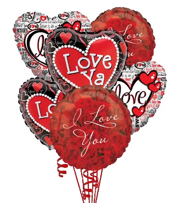6 Love & Romance Mylars Balloons