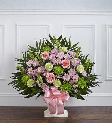 Heartfelt Tribute Floor Basket- Pastel