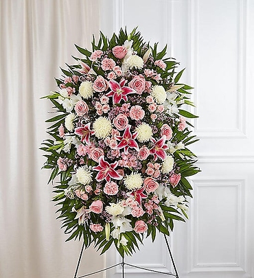 Standing Spray-Pink  & White