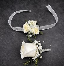 Spray Rose Wristlet & Boutonnière Set