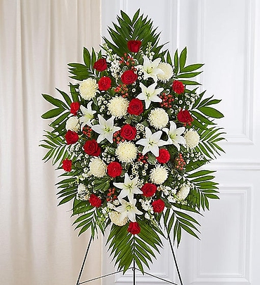 Red & White Standing Spray