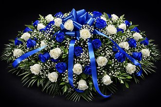 Eternal Blue Rose Casket Spray