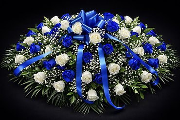 Eternal Blue Rose Casket Spray
