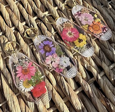 Pressed Flower Keychains