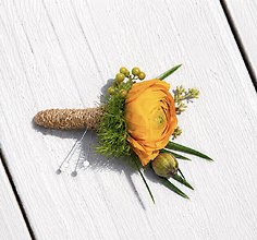 Orange Ranunculus Boutonnière