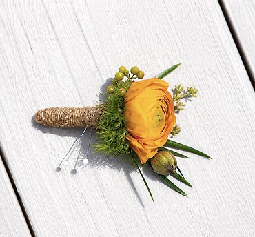 Orange Ranunculus Boutonnière