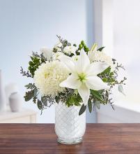 Pure Elegance Bouquet in White Mosaic Vase