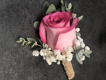 Pink Rose Boutonniere