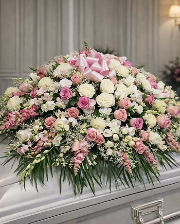 Blushing Grace Casket Spray