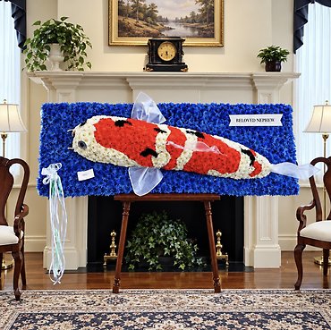 Custom Fish Memorial Floral Tribute